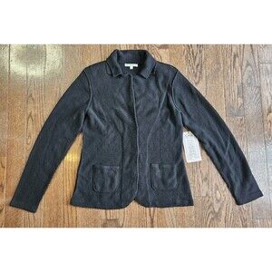 Cabi Black Cardigan Sweater Size Large Style 130 NEW NWT "The Swazer" Button Up